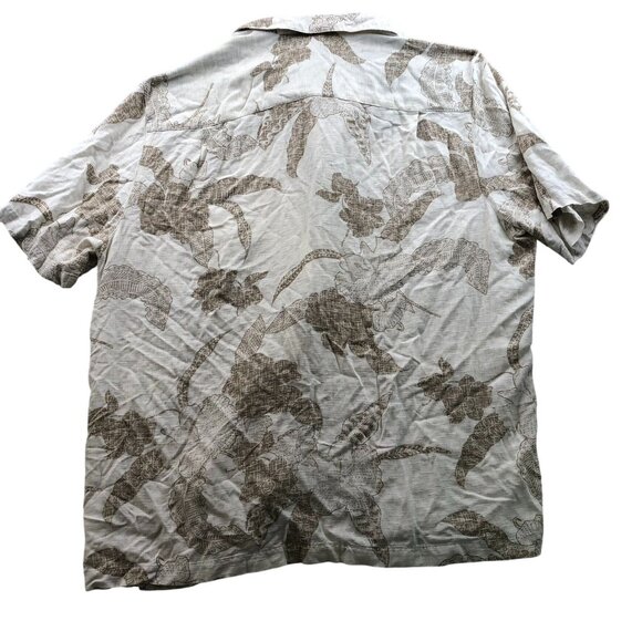 George Mens Hawaiian Shirt Size 2XL Beige Short Sleeve Button Up Casual Travel - Picture 2 of 8